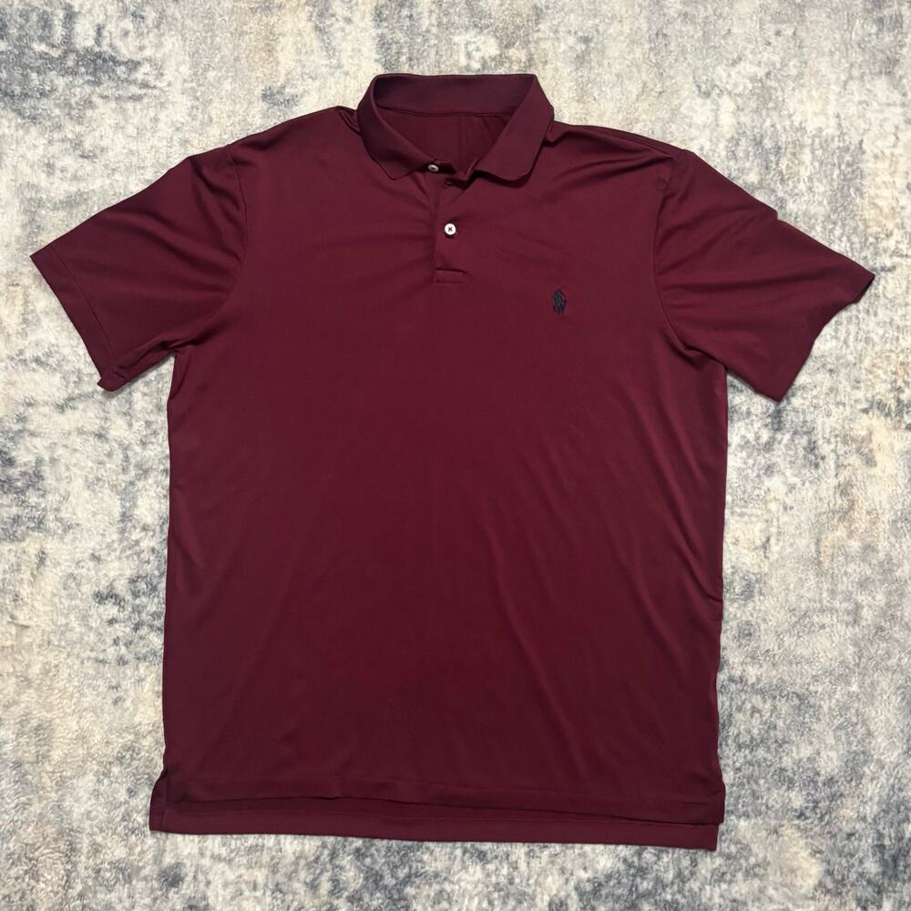 Polo Ralph Lauren Performance Polo Shirt Burgundy Maroon Short Sleeve Men’s L